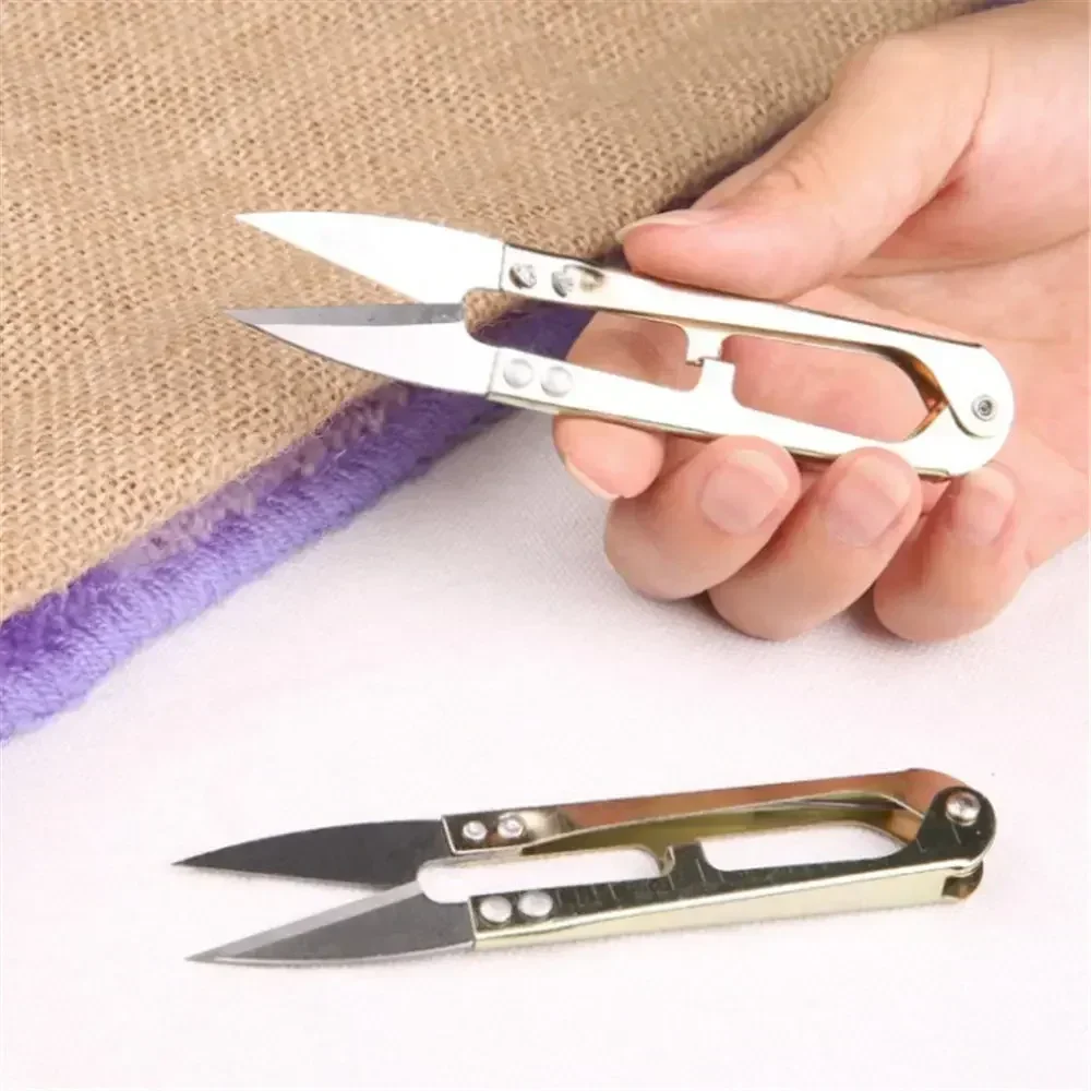 1pcs High Carbon Steel Shear Fish Line Scissors 15g 10.5cm U-shaped Fishing Line Fly Tying Tool