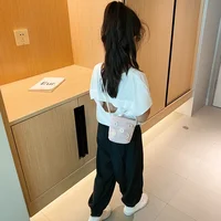 New 2022 Summer Children Girls Shoulder Bag Daisy Flower Straw Bag Messenger Bag Kids Keys Coin Purse Cute Princess Mini Handbag 2