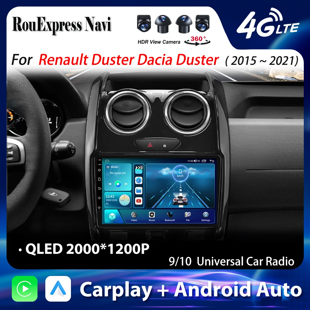 Radio Multimedia para Auto con Android 16 para Renault Duster, Dacia Duster 2015-2021 y LADA Largus 2021, Reproductor con GPS, Navegación, Estéreo, 5G 1