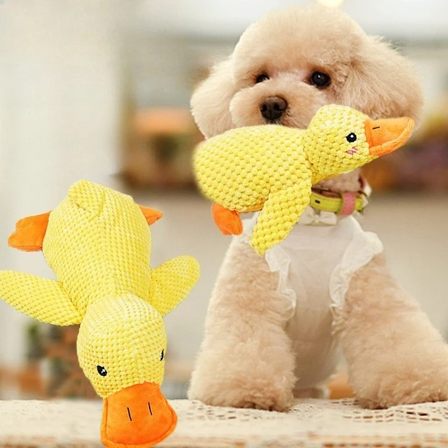 Saab44545a1b14c6ba9e884bf66ce9866I.jpg Plush Companion Sleeping Duck Dog Toys for Small Large Dogs Bite Resistant Teeth Grinding Sound Relief Duck Sound Toy
