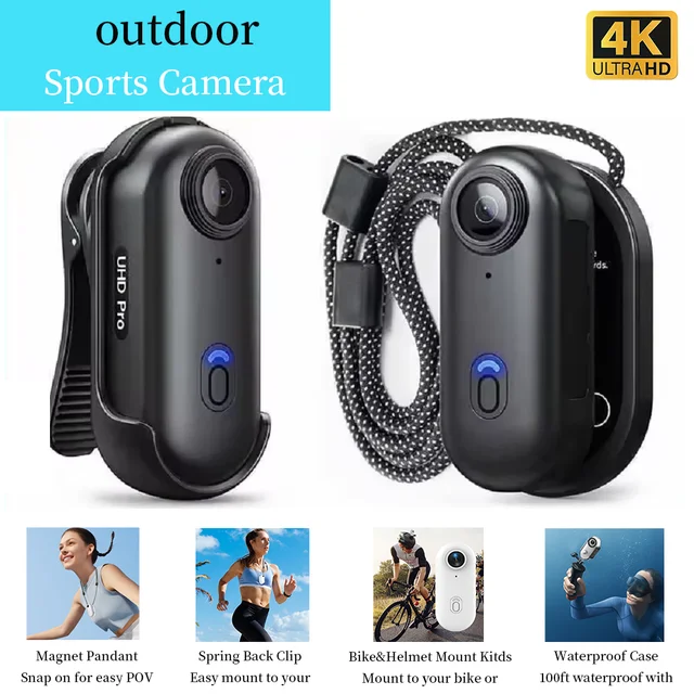4K Pocket Magnetic POV Vlog Cam Portable Body Chest Recorder Mini Wireless WiFi Waterproof Action Camera Helmet Bicycle Sports 1