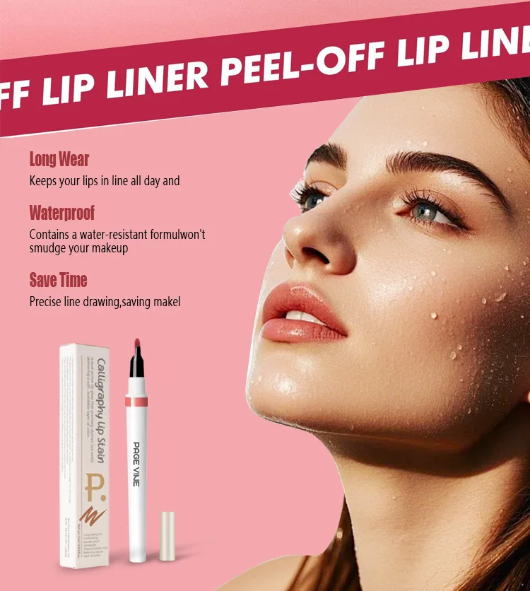 Matita per Labbra Lunga Durata, Strumento Cosmetico per Labbra, Opaca e Morbida, 2-in-1, Asciugatura Rapida, Anti-sbavatura, Penna Rossetto Naturale - immagine 3