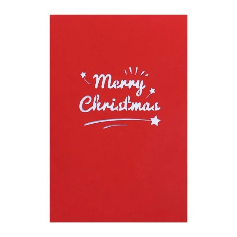 1 pcs Christmas card circular deer 3D simple hollow out thank you and blessing card thank you cards gift