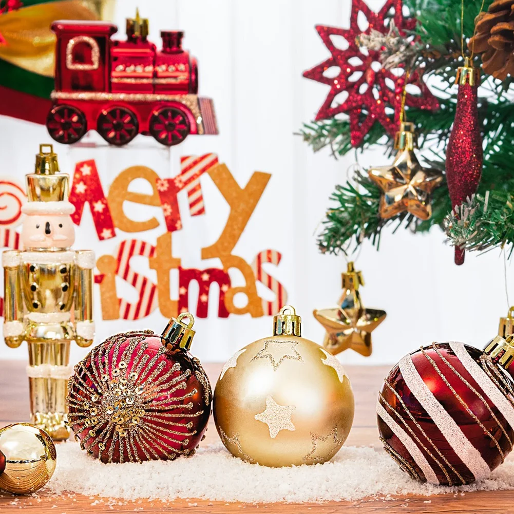 50Pcs Christmas Ball Ornaments Set Decorative Christmas Tree Decorations Christmas Tree Hanging Decors for Wedding Birthdays