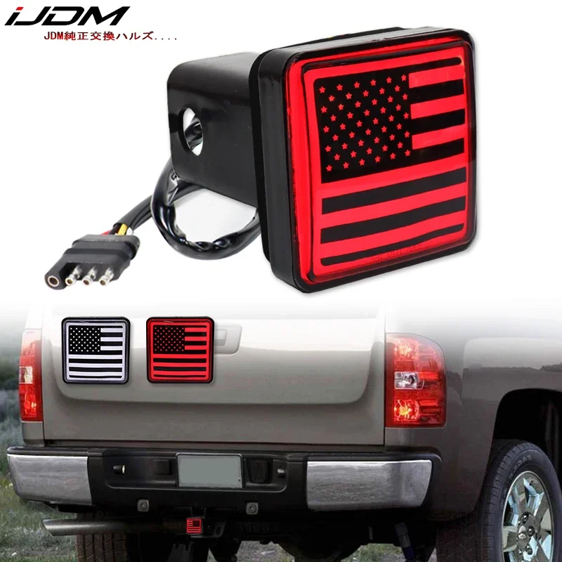 1 Pz Usa Flag-Tail/Brake And Brake Light Lampada Di Retromarcia Camion Suv Trailer Classe 3/4/5 Ricevitore Gancio Di Traino Da 2 Pollici Per Toyota Je