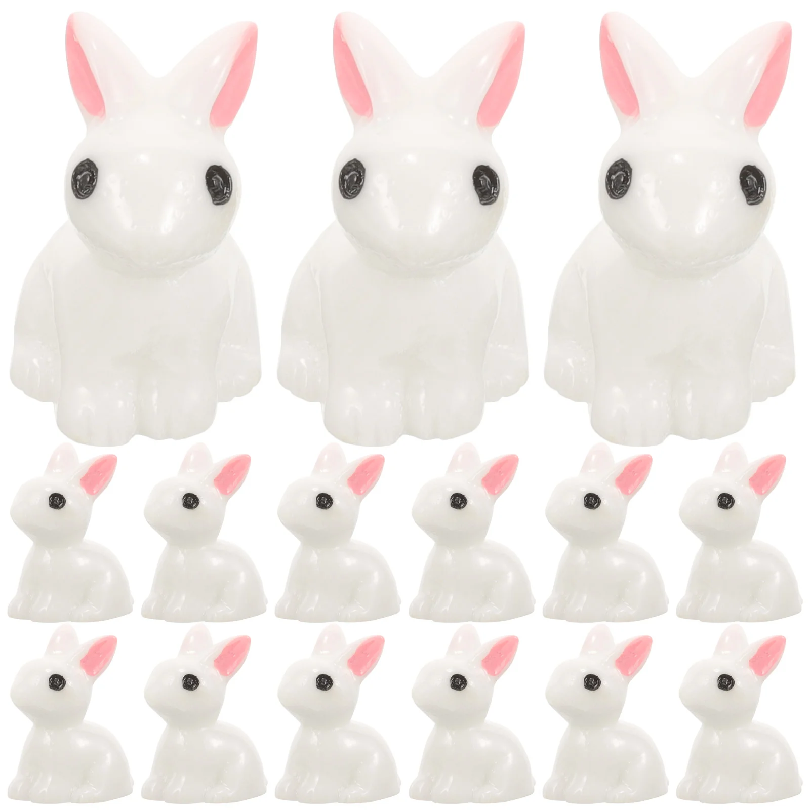 

100 Pcs Mini Rabbit Ornament Resin Craft Statue Micro Landscape Decoration Decors Model