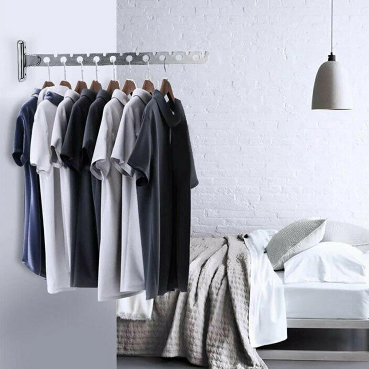 Stainless Steel Wall Mounted Folding Clothes Drying Rack Organizer