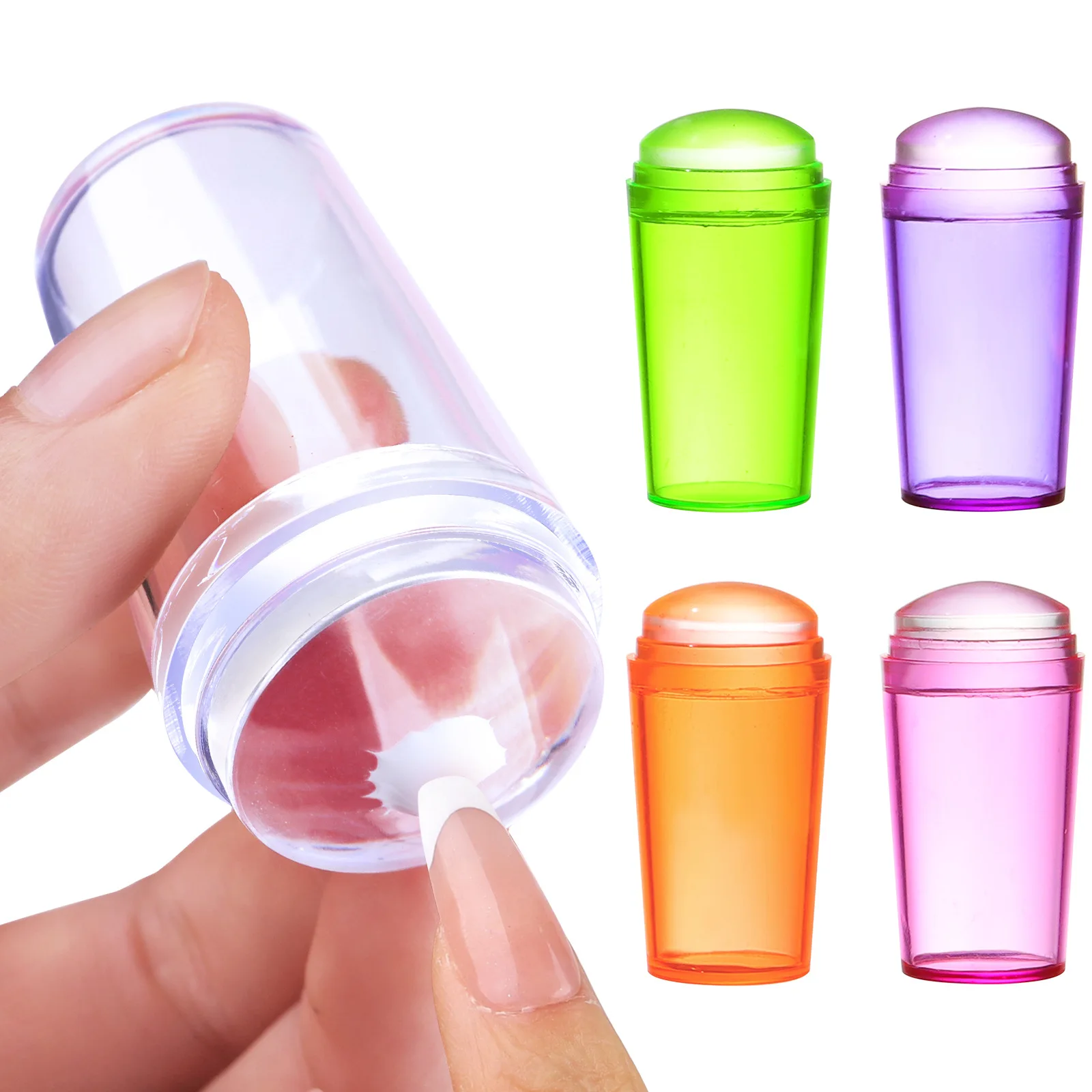Description Picture 5 of itemDouble Head Nail Clear Silicone Seal UV Gel Transfer Template Transparent Stamps French Nails Tools Manicure Accessories