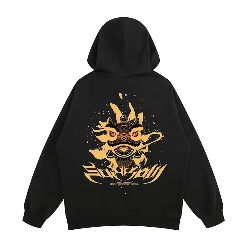 Hooded Sweater Men's Trendy Brand Large Size M-8XL Men's Autumn And Winter Style Plush And Thick Fat Hip-hop Pullover Jacket