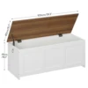 Storage Bench, 39.3" Retro Wooden Storage Chest, Wooden Storage Trunk, Toy Chest with Lift Top Entryway Organizer 4