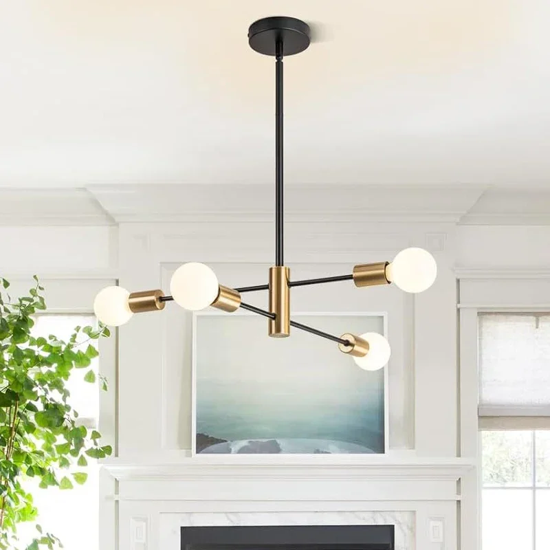 LED Chandelier Ceiling Chandelier Modern Nordic Sputnik Black Gold LED Lamp 4/6/8Light Home Lighting Indoor Fixtures Pendant Ceiling Not Included Bulbs