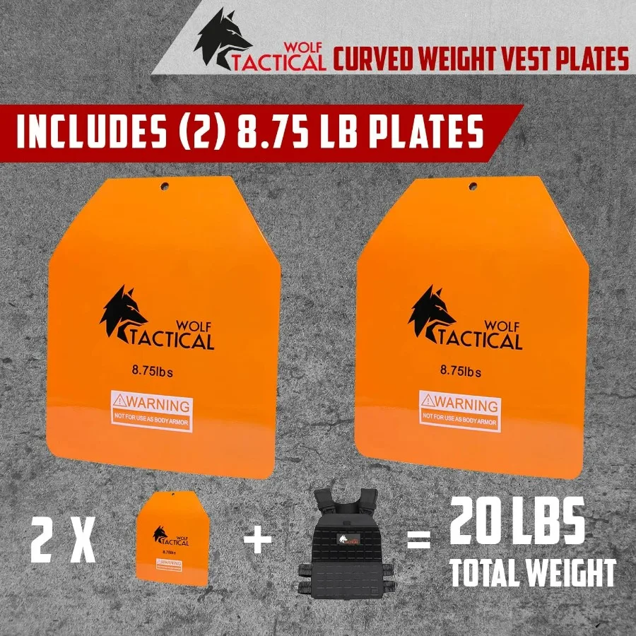 Curved Weight Vest Plates – 8.75 Pairs – Contoured Ergonomic Fit – WODs, Strength Training, Running, Heavy Workouts