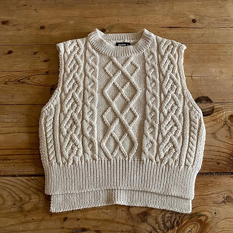 Autumn New Baby Sleeveless Sweater Twist Pattern Infant Boys Knitted Vest Toddler Girls Loose Sweater Jacket Children Clothes