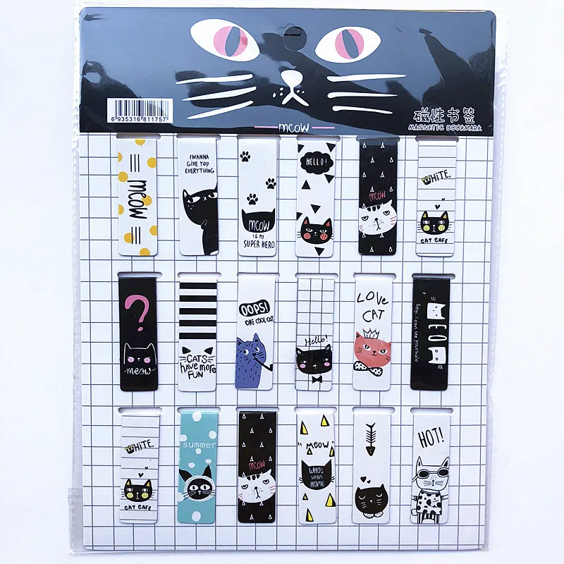 Cat Tower Magnet Magnetic Bookmarks 18 Pcs/Set Cute Magnet Page Markers Page Clips Bookmark for Student Office Reading magnetic bookmark bookmark page holder bookmarks stationery supplies