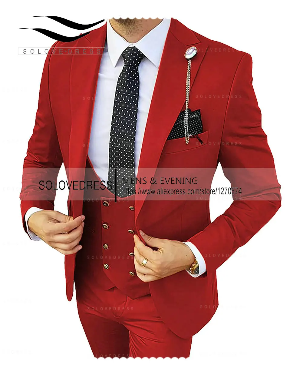 2024 Men 3 Pieces Suit Formal Business Notch Lapel Slim Fit Tuxedos Best Man Blazer For Wedding(Jacket+Vest+Pants)