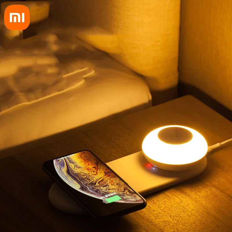 

Xiaomi LED Lamp with Wireless Charger Smartphone Touch Dimming Night Light Bedside Lamp Table Lamp Wireless Charging Pad