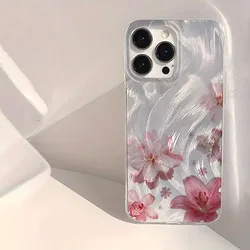 Elegant Shiny Pink Peach Blossoms Laser Silver Phone Case - Redmi Note 10 (T15121)
