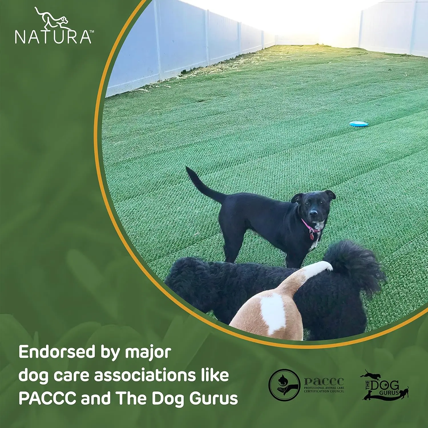 PowerRun 10376807 Outdoor Artificial Grass for Dogs, Turf Grass Patch Blends in with  Grass, Keeps Paws and Homes