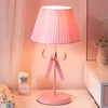F6 Pink Bow Design Table Lamp, Adjustable Princess Pink Light, Kids' Room Bedside Lamp, Remote-Controlled Nightstand Light 1