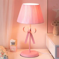 F6 Pink Bow Design Table Lamp, Adjustable Princess Pink Light, Kids' Room Bedside Lamp, Remote-Controlled Nightstand Light 1