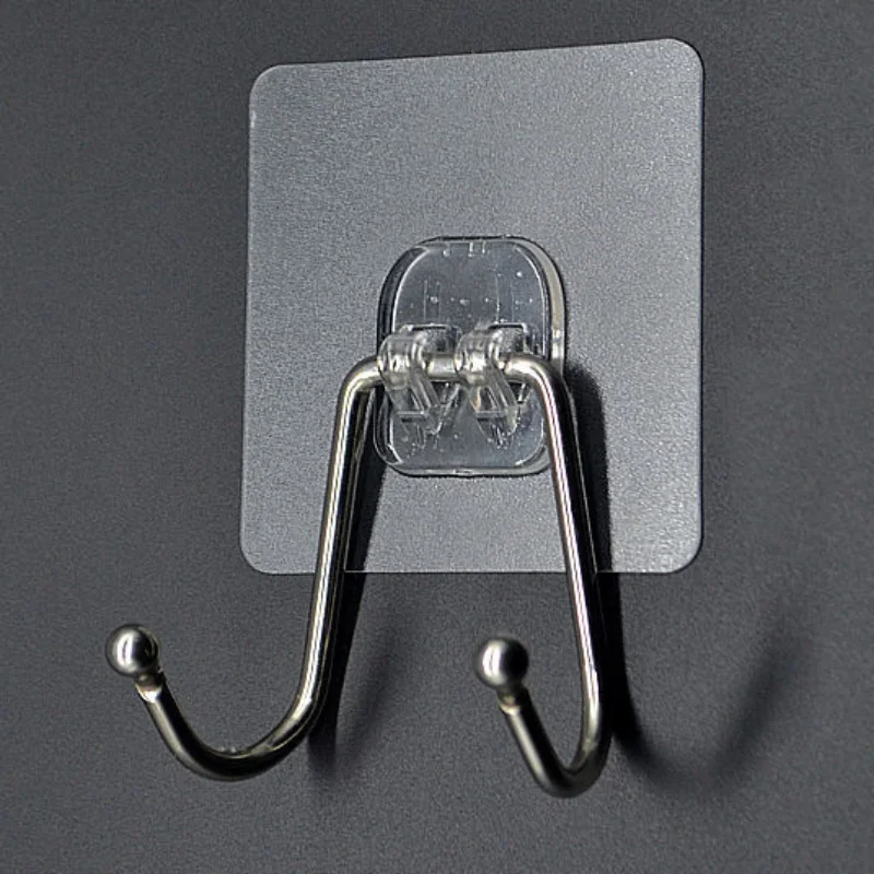 3 large Sticky Double Hooks for Hanging Wall Hooks 33 ib Max Heavy Duty Non-damage Waterproof Hooks for Bathroom double self adhesive hooks multifunctional hooks self adhesive wall hooks heavy duty hooks