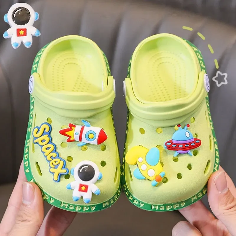 Children Sandals Hole Soft Anti-Skid Cartoon DIY Design Sandy Beach For Boys Girls
