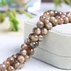 Natural Black Sunstone Moonstone Beads Round Loose Spacer Gems Charm Bead For Jewelry Making DIY Bracelet Necklace Accessories 4