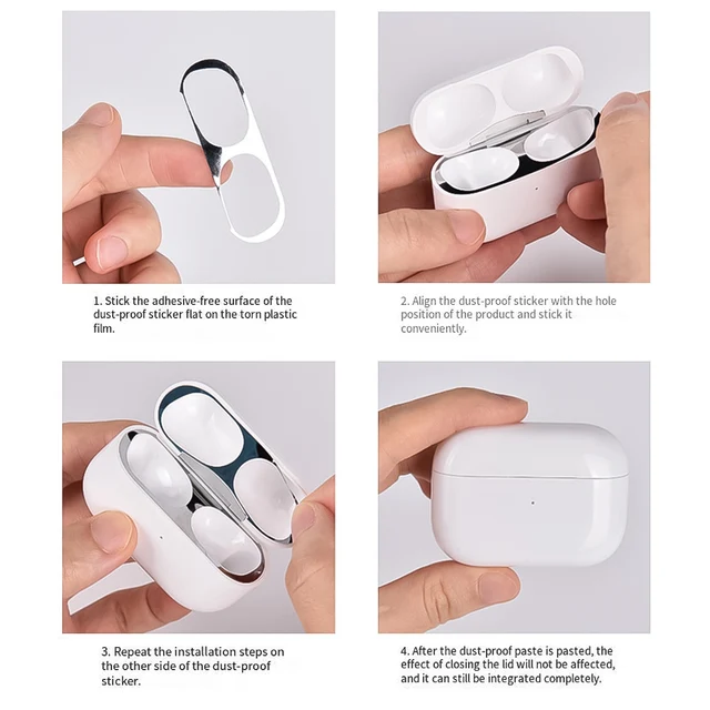 Dust-Proof Inside Protection Film For AirPods 3 2 1 Case Metal Dust Guard Anti-Scratch Stickers Earphone Case Film Protector 2