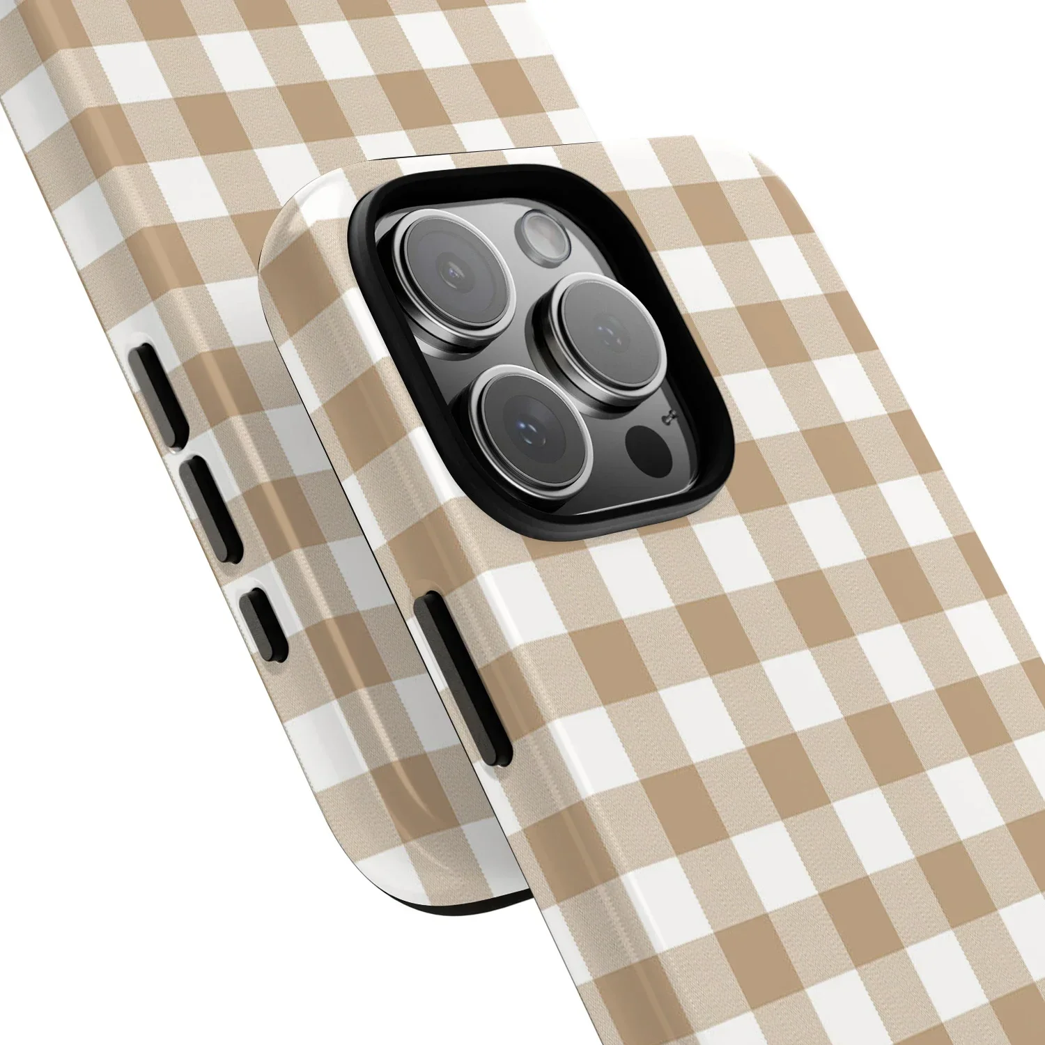Vintage Brown Gingham Plaid Durable Phone Case