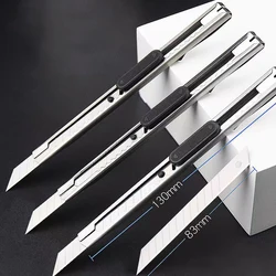 10PCS Retractable Box Cutter 9MM Blade Utility Knife Carbon Steel Self-Locking Design 60 30Degree Cutting Tools Wallpaper Carton