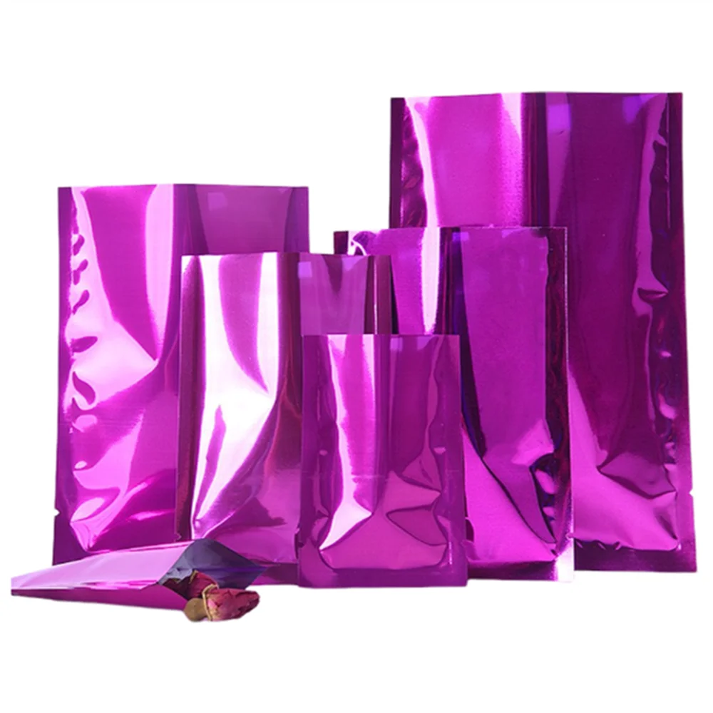 100pcs Colored Aluminum Foil Bags Heat Sealable - Food Grade Top Open Aluminizing Plastic Flat Pouch Powder Facial Mask Package 4