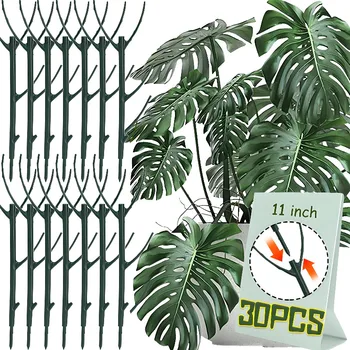 Green Plant Support Pile Frame Stackable Plant Stakes Aesthetic Indoor Flower Vine Climb Bracket Reusable Bonsai Growth Fix Rod