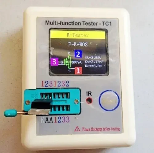 Pocketable Transistor tester is the LCR-TC1 full color graphics display