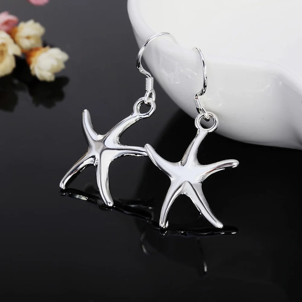 Boucles d'oreilles étoile de mer en argent regardé 925 AZole pour femmes, bijoux classiques mignons, fête de mariage, cadeaux d'anniversaire, mode, offre spéciale