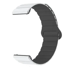 Silicone Magnetic Strap Wristband for Xiaomi Watch 2 (White black)