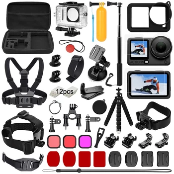 Kit di accessori per action camera per DJI Osmo Action 6, kit di accessori essenziali con custodia impermeabile e copertura protettiva per l'obiettivo