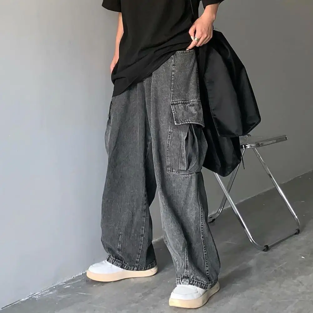 

Vintage Baggy Jeans Trousers Male Denim Pants Wide Leg Pants Men's Jeans Oversize Cargo Pants Korean Streetwear Hip Hop Harajuku
