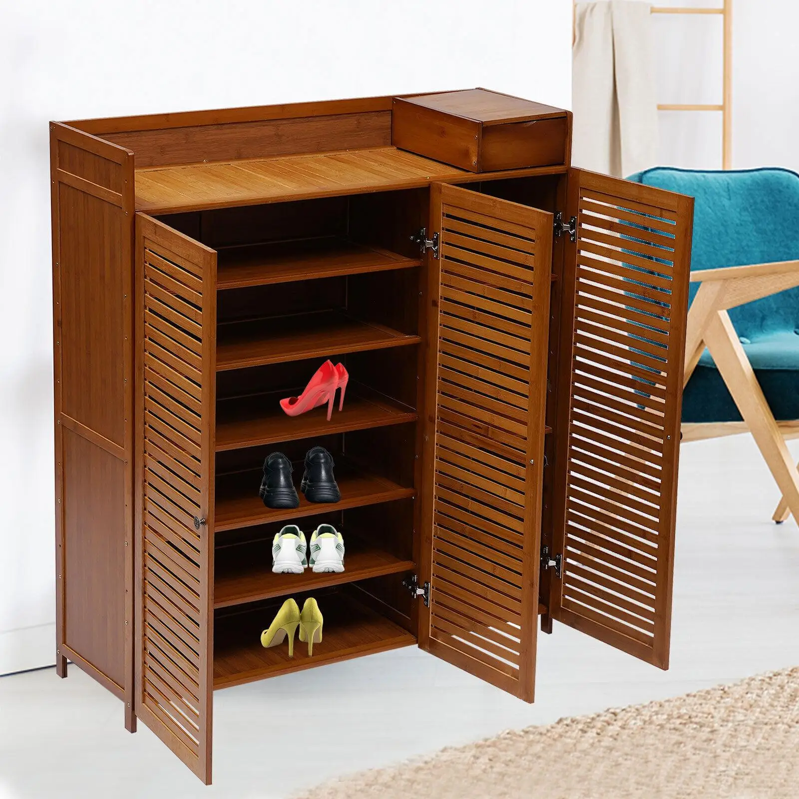 

7 Tier Shoes Cabinet Storage Shoe Rack Organizer Cabinet Wooden For Entryway Wood Storage Rack Shoe Organizer Closet Cabinet