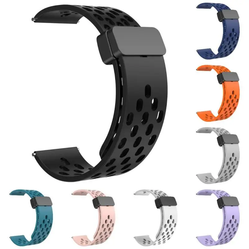 Versatile Silicone Strap with Magnetic Closure for Smartwatches - Available in Multiple Sizes