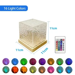 Dynamic Water Ripple Projector and Crystal Flame Lamp (16 color)