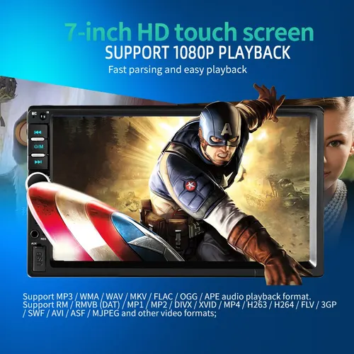 Acodo 2din 스테레오 자동차 라디오, 2DIN 터치 스크린, 자동차 멀티미디어, 블루투스, USB, TF, FM 라디오, 오토라디오, MP5 플레이어, 7 인치 4