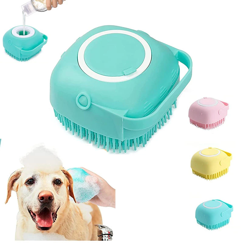 Dog Bath Brush Cat Shampoo Brush Soft Silicone Pet Grooming Brush Puppy