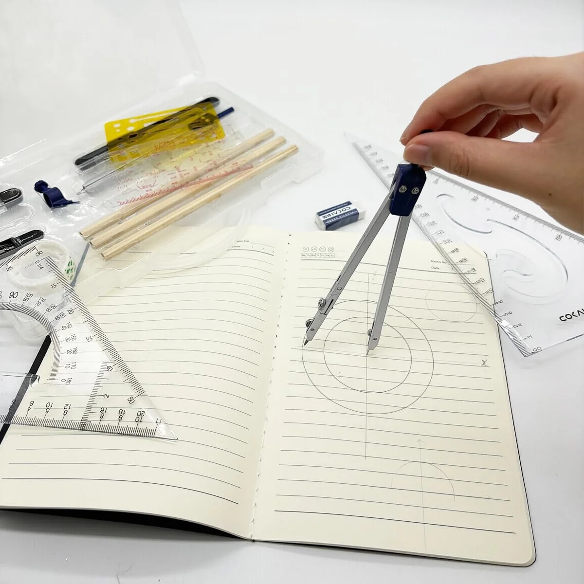 1PC multifunctional transparent suitcase drawing template for architects, engineers, DIY handymen, drafters, builders, roofers,