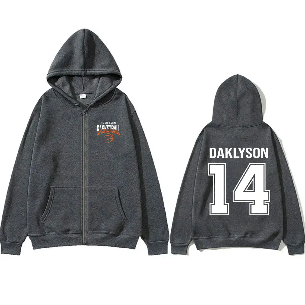 Your Team Volleyball Daklson 14 Zipper Hoodie Men's Fleece Cotton Zip Up Jacket Men Women Fashion Casual Sports Oversize Hoodies