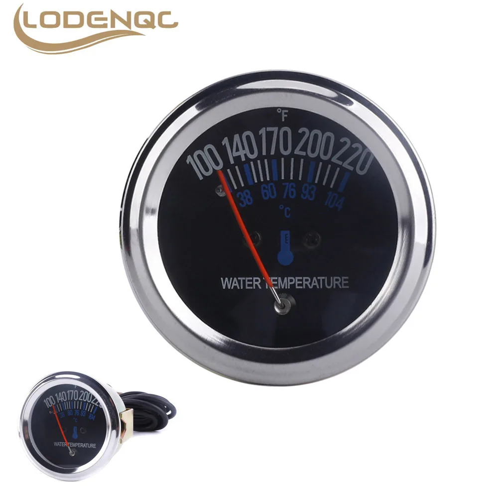 블랙 2인치 52mm 12V DC 전기 기계식 자동차 수온계 블랙 페이스 화씨 수온계
