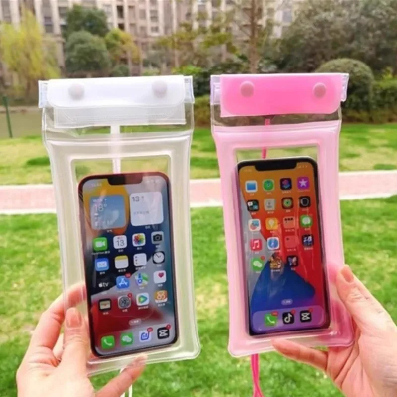 Universal Swim Waterproof Transparent Phone Bag For iPhone 16 15 14 Pro Max Floating Airbag Samsung S24 S23 Xiaomi Huawei Cover