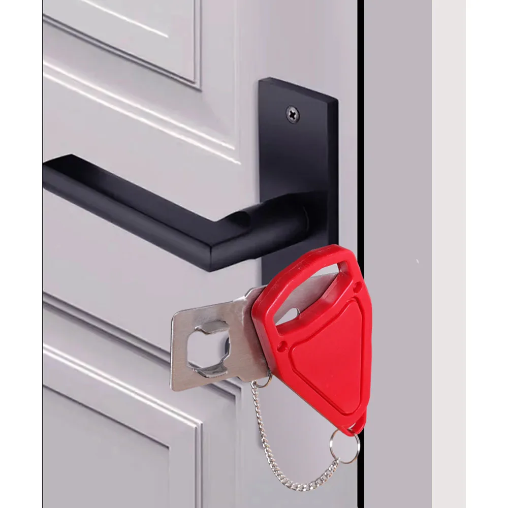 Portable Door Lock Punchfree Security Door Locker Safety Latch Metal