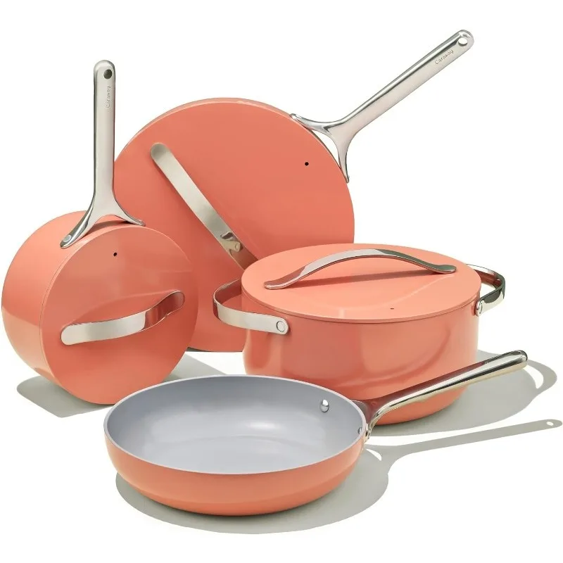 Caraway Nonstick Ceramic Cookware Set PTFE & PFOA Free Oven & Stovetop Safe Pots and Pans Set non stick cookware set