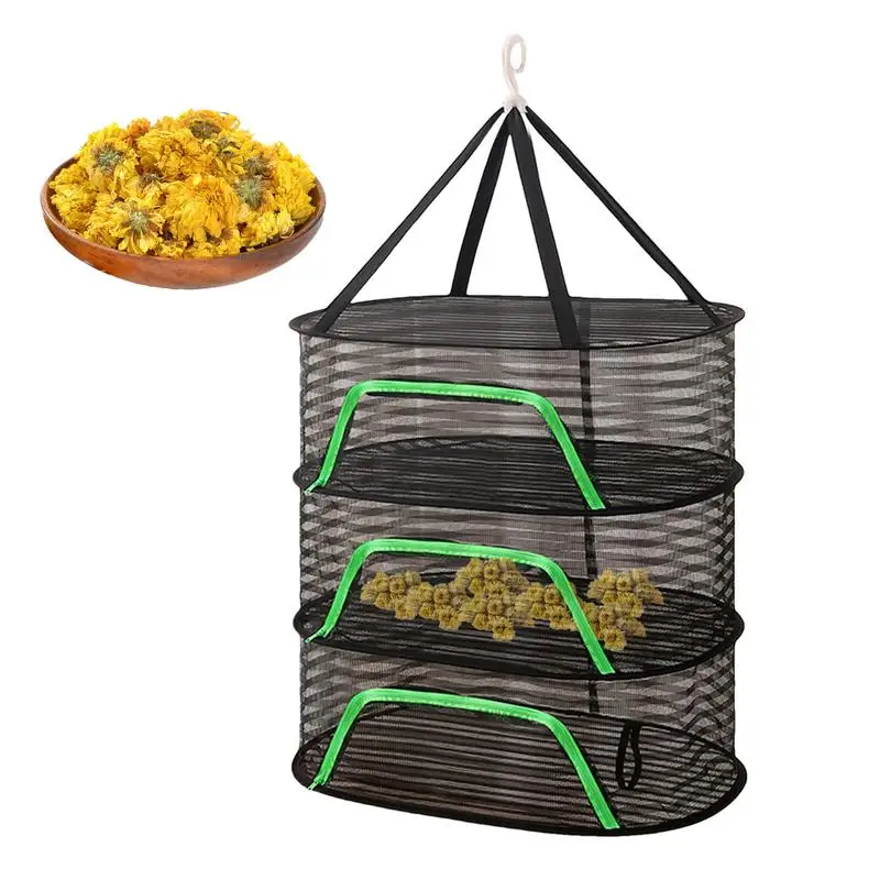 Sun Drying Rack For Food 3 Layers Foldable Dryer Rack With Zippers Large Portable Vegetable Drying Rack For Fruits Plants 1