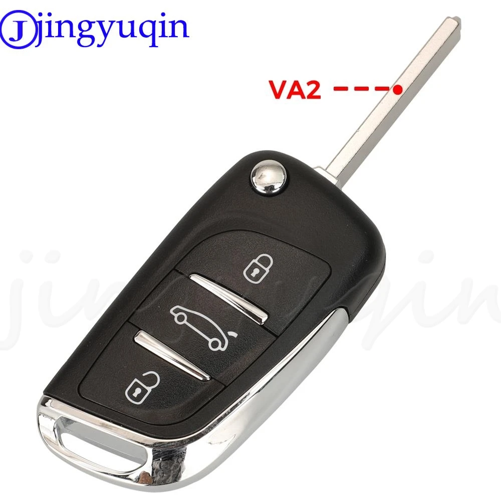 jingyuqin CE0523 Modified Flip Car Key Shell For Peugeot 207 308 307 407 607 807 For Citroen C2 C3 C4 C5 C6 XSARA PICASSO Blade